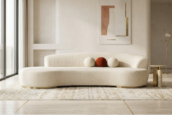 Sofa tapicerowana kanapa trzyosobowa sofa 3 miejsce siedzące sofa materiałowa nowoczesna Biały