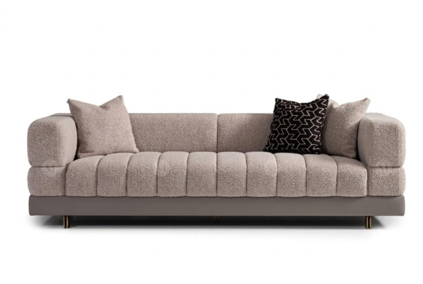 Sofa rozkładana trzyosobowa 3 miejsce do siedzenia tapicerowana sofa materiałowa nowoczesna szara
