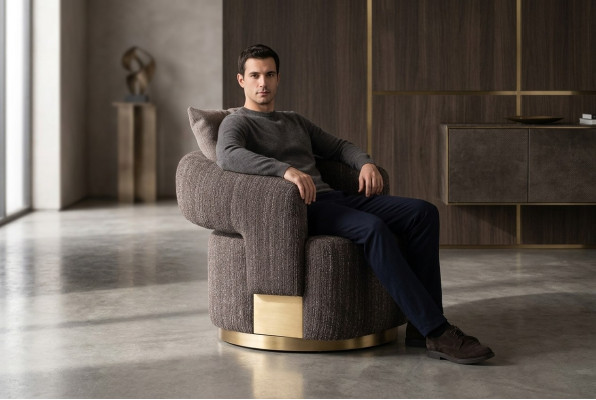 Fotel jednoosobowy miejsce siedzące Szare Drewno salon TVFotel RelaxFotel