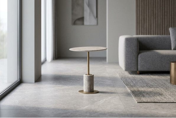 Stolik kawowy Stolik kawowy Drewno Stolik Sofa Okrągły Tabela Grey