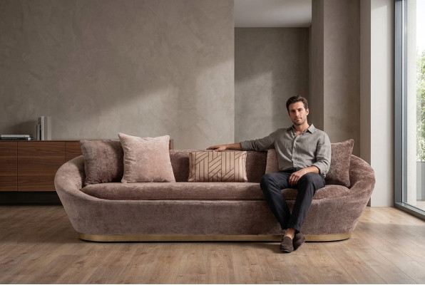 Sofa trzyosobowa 3 miejsce siedzące sofa materiałowa beżowa luksusowa sofa tapicerowana materiałowa