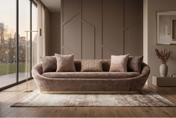 Sofa trzyosobowa 3 miejsce siedzące sofa materiałowa beżowa luksusowa sofa tapicerowana materiałowa
