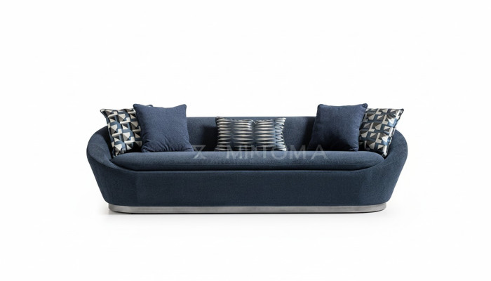 Nowoczesna sofa trzyosobowa 3 Siedziba sofa materiałowa niebieska sofa tapicerowana materiałowa