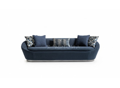 Nowoczesna sofa trzyosobowa 3 Siedziba sofa materiałowa niebieska sofa tapicerowana materiałowa