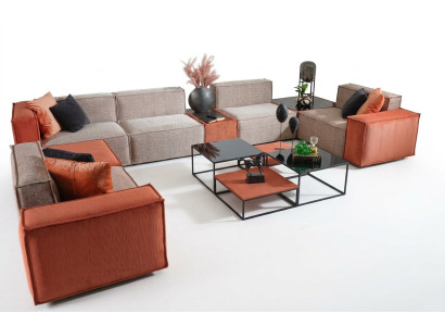 Duża kanapa narożnikowa w kształcie litery U kanapa tapicerowana sofa pomarańczowa nowoczesna sofa