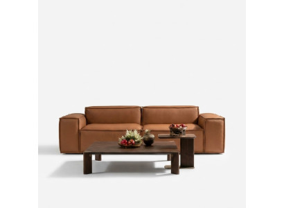 Luksusowa sofa trzyosobowa 3 miejsce do siedzenia brązowa sofa tapicerowana kanapa sztuczna skóra Nowość
