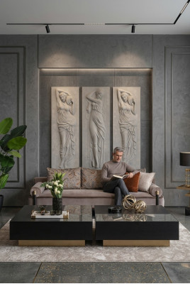 Kompletna trzyosobowa sofa do salonu Stoliki do kawy szara 3-częściowa kanapa materiałowa