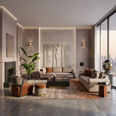 Kompletny zestaw wypoczynkowy 431 sofa materiałowa Fotel Sofas Grupa Gray Tabela