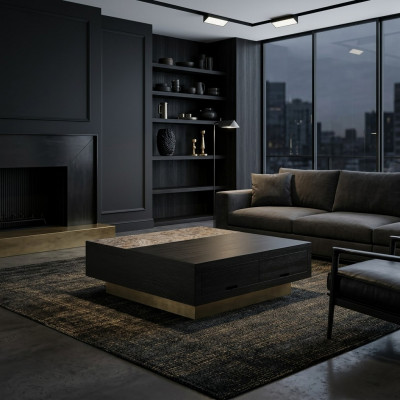 stolik kawowy Stolik stolik kawowy sofa stolik Czarny Tabela Metal