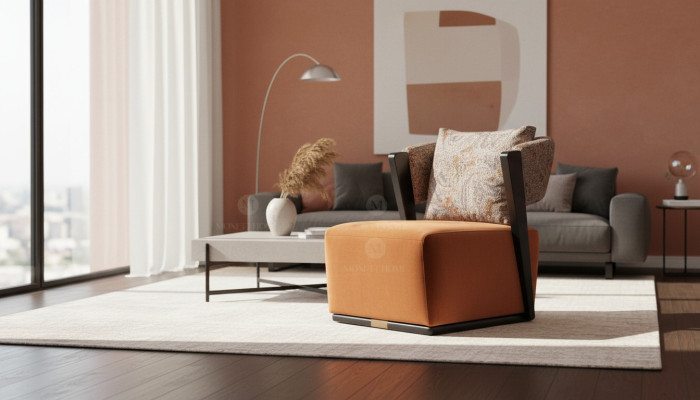 Fotel EarsFotel CocktailFotel RelaxFotel Orange Material Modern Siedziba