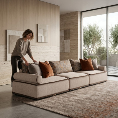 Sofa czteroosobowa 4 miejsce do siedzenia kanapa sofa tapicerowana sofa nowoczesna szara