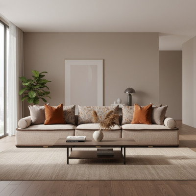 Sofa czteroosobowa 4 miejsce do siedzenia kanapa sofa tapicerowana sofa nowoczesna szara