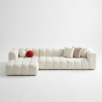 Narożnikowa kanapa kanapa materiałowa sofa tapicerowana nowoczesna luksusowa sofa Sofy Relaks Biały