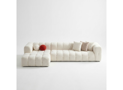 Narożnikowa kanapa kanapa materiałowa sofa tapicerowana nowoczesna luksusowa sofa Sofy Relaks Biały
