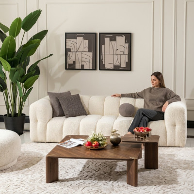 Kanapa luksusowa sofa trzyosobowa 3 miejsce do siedzenia sofa materiałowa sofa tapicerowana Materiał Biały