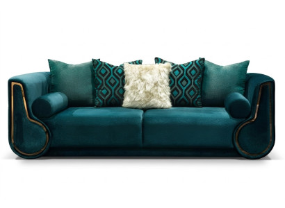 Sofa materiałowa trzyosobowa sofa 3 miejsce do siedzenia sofa tapicerowana nowoczesny design zielona nowa