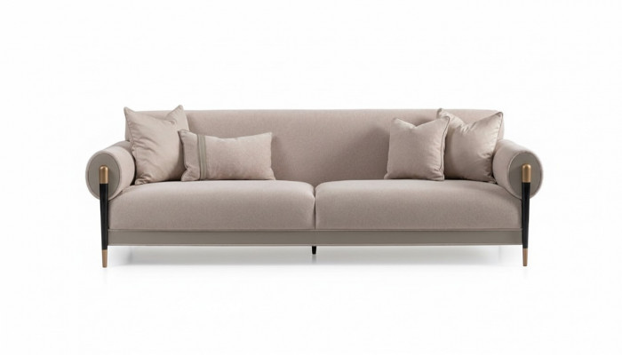 Sofa materiałowa sofa trzyosobowa 3 miejsce do siedzenia sofa tapicerowana nowoczesny design beżowa nowa
