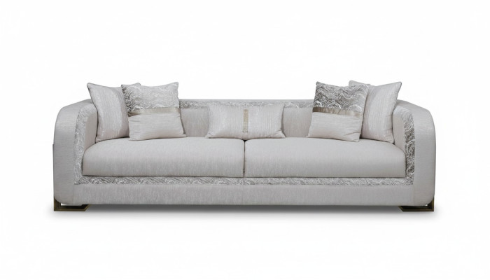 Sofa trzyosobowa 3 miejsce do siedzenia Sofa tapicerowana szara Sofa materiałowa Nowoczesne sofy