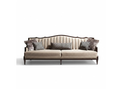 Sofa materiałowa Sofa 4 miejsce do siedzenia Szara Sofa tapicerowana czteroosobowa Luksusowe drewno Design