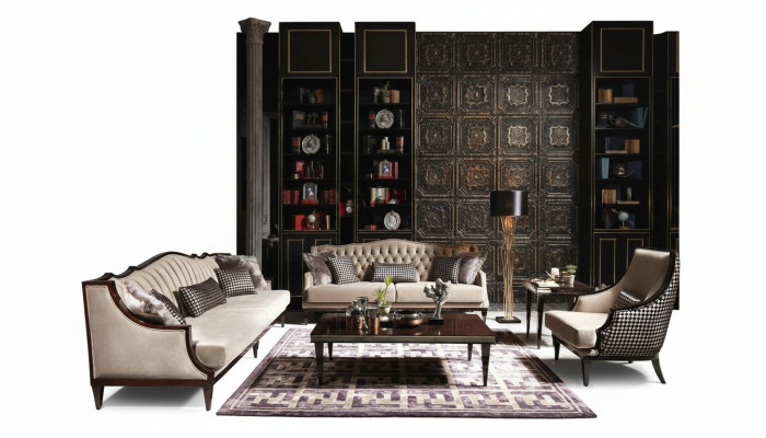 Zestaw sofowy czteromiejscowy fotel trzyosobowy szary stolik do kawy sofa materiałowa