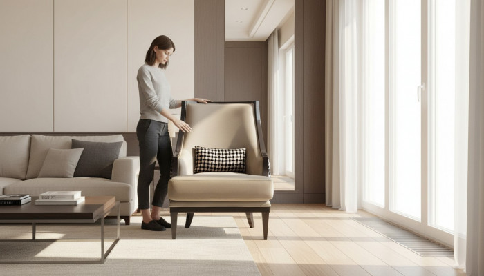 Fotel EarsFotel Single Seater miejsce do siedzenia Materiał Szary Salon Klasyczny