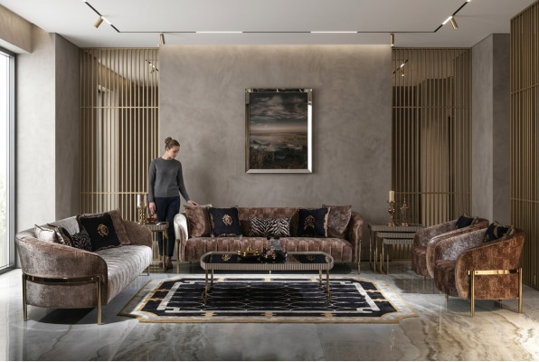 Zestaw sofowy trzyosobowy Fotel beżowa sofa materiałowa sofa tapicerowana sofa nowoczesna