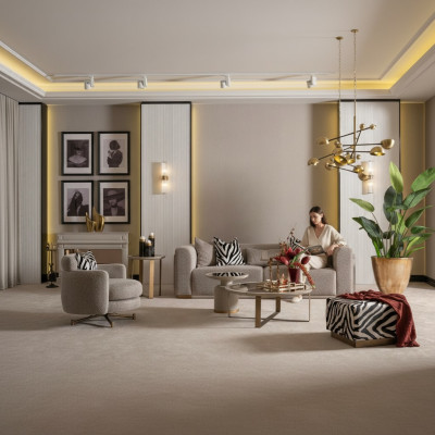 Zestaw sofowy czteroosobowa sofa materiałowa Fotel Stoliki do kawy szary komplet 6 sztuk