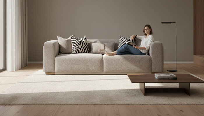 Sofa czteroosobowa 4 miejsce do siedzenia sofa materiałowa sofa tapicerowana szara nowoczesne sofy nowe