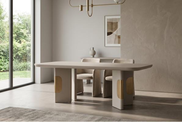 Nowoczesny Stół obiadowy Tabela Stół do jadalni Drewno Narożnik do jadalni Beżowy jadalnia Design