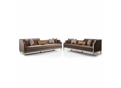 Zestaw sofowy czteroosobowy 4 Sofa Siedziba sofa materiałowa sofa tapicerowana brązowy komplet