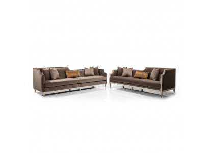 Zestaw sofowy czteroosobowy 4 Sofa Siedziba sofa materiałowa sofa tapicerowana brązowy komplet
