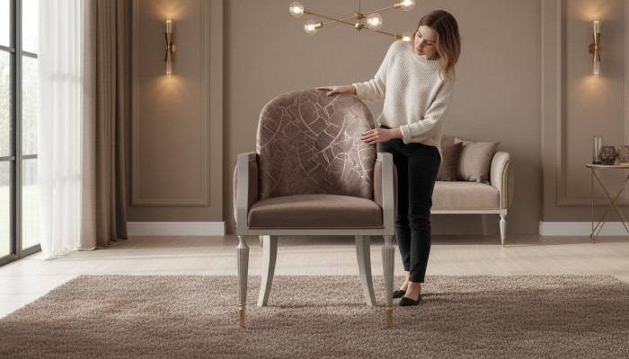 Fotel EarsFotel Design CocktailFotel miejsce siedzące Beige Material Podkładka