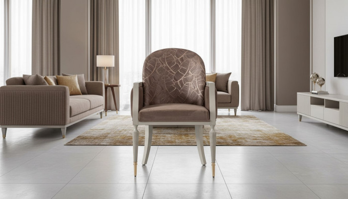 Fotel EarsFotel Design CocktailFotel miejsce siedzące Beige Material Podkładka