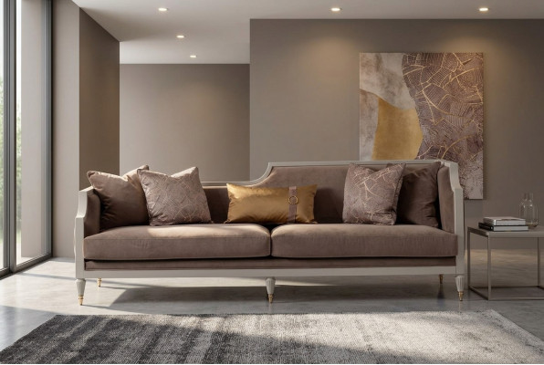 Sofa czteroosobowa 4 miejsce do siedzenia sofa materiałowa brązowa sofa tapicerowana sofy salonowe