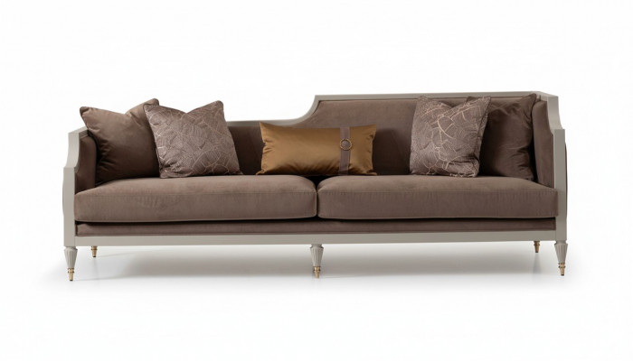 Sofa czteroosobowa 4 miejsce do siedzenia sofa materiałowa brązowa sofa tapicerowana sofy salonowe