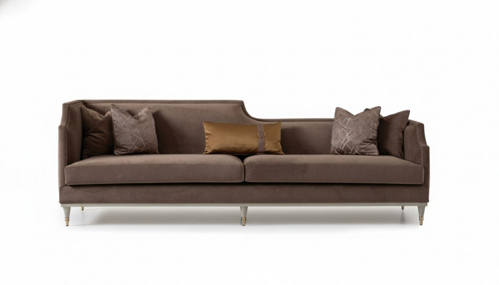 Sofa materiałowa sofa czteroosobowa 4 miejsce do siedzenia brązowe sofy salon sofa tapicerowana