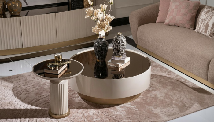 Kompletny stolik kawowy Stolik sofa stolik kawowy beż luksusowy