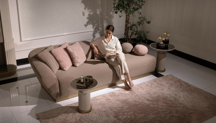 Szezlong Grupa Sofa Stoliki boczne Podkładka Materiał Nowoczesny zestaw 3-częściowy