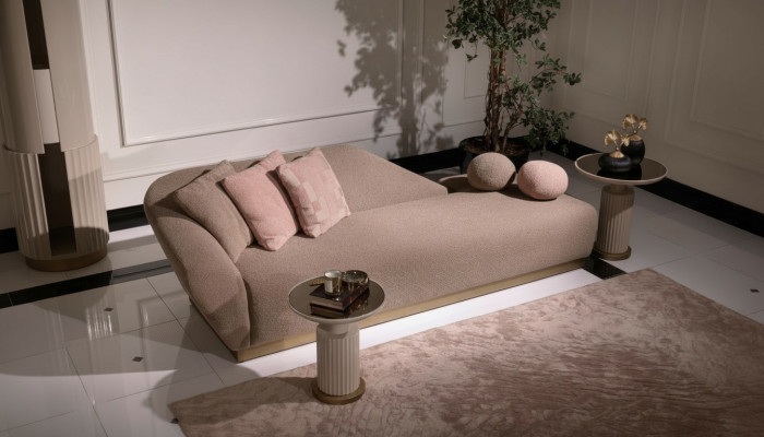 Szezlong Grupa Sofa Stoliki boczne Podkładka Materiał Nowoczesny zestaw 3-częściowy