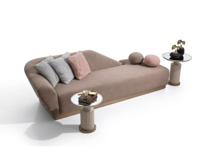 Szezlong Grupa Sofa Stoliki boczne Podkładka Materiał Nowoczesny zestaw 3-częściowy