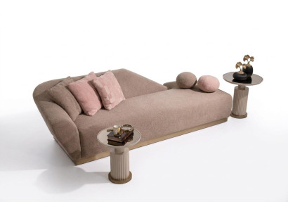 Leżak relaksacyjny szezlong LiegeFotel Sofa Beige Nowoczesna Podkładka Materiałowa