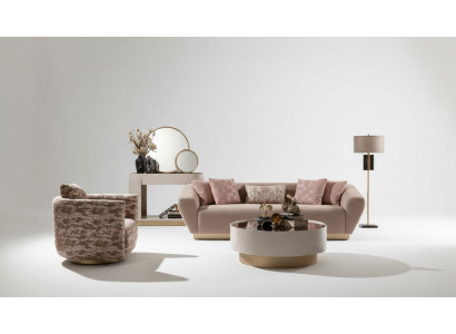 Sofa materiałowa Ustaw Sofa 3 miejsce do siedzenia Fotel stolik kawowy Beż Materiał 3-częściowy