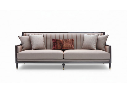 Sofa czteroosobowa 4 miejsce do siedzenia sofa materiałowa sofa tapicerowana szara klasyczny design