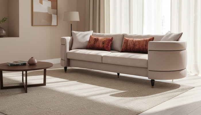 Sofa materiałowa sofa czteroosobowa 4 miejsce do siedzenia tapicerowana sofa szara nowoczesny design