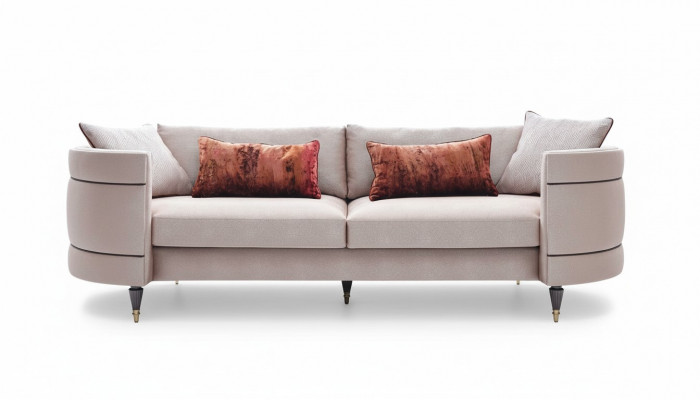 Sofa materiałowa sofa czteroosobowa 4 miejsce do siedzenia tapicerowana sofa szara nowoczesny design