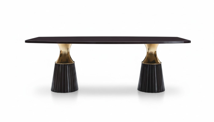 Stół do jadalni Stół obiadowy Tabela Czarny drewniany stół jadalnia design
