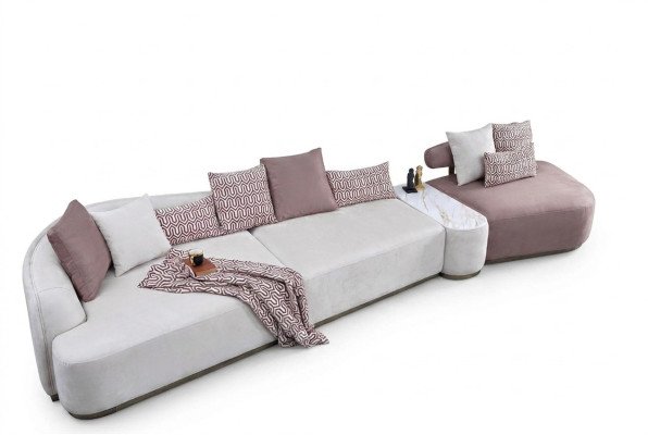 Żywy krajobraz Sofa Tkaninowa Różowa Duża Sofa Sofa Tapicerowana Nowoczesne Sofy