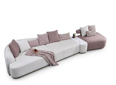 Żywy krajobraz Sofa Tkaninowa Różowa Duża Sofa Sofa Tapicerowana Nowoczesne Sofy