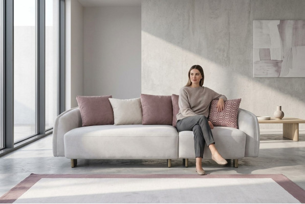 Nowoczesna sofa trzyosobowa 3 miejsce do siedzenia sofa materiałowa sofa tapicerowana Białe sofy Nowość