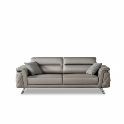 Sofa trzyosobowa 3 miejsce do siedzenia Tapicerowana sofa w kolorze szarym o nowoczesnym designie